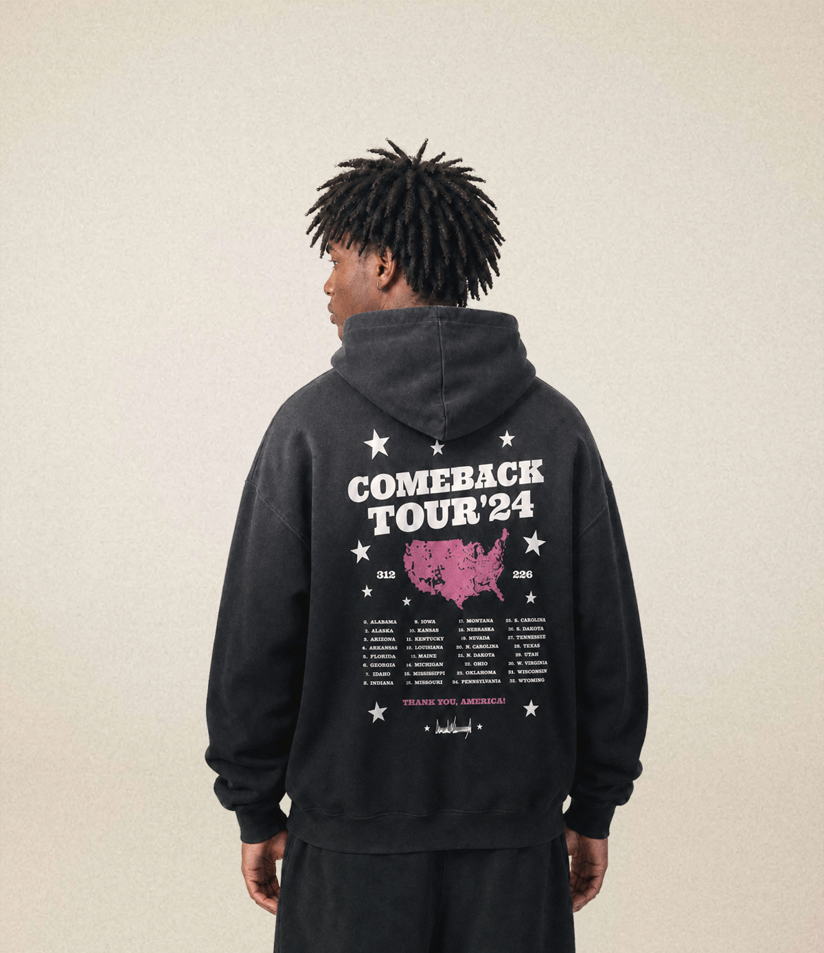 Comeback Tour Hoodie | Sunfade Black
